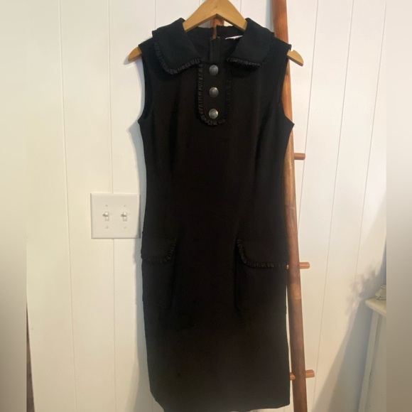 Nanette Lepore Dresses & Skirts - Nanette Lepore Black Midi Dress with Button Detail